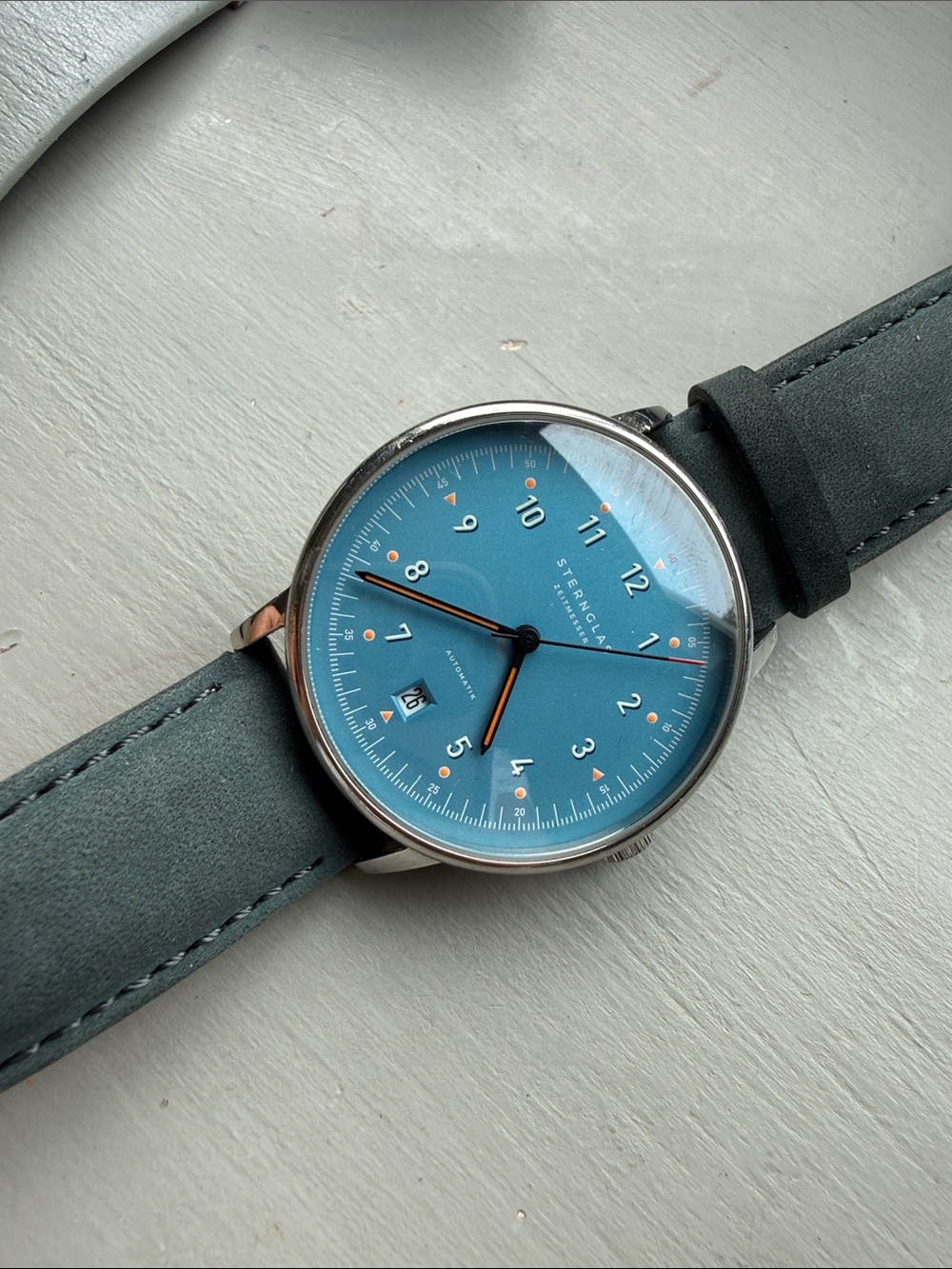 Sternglas Watch with Light Blue Dial and Black Strap - Picture 5 of 7